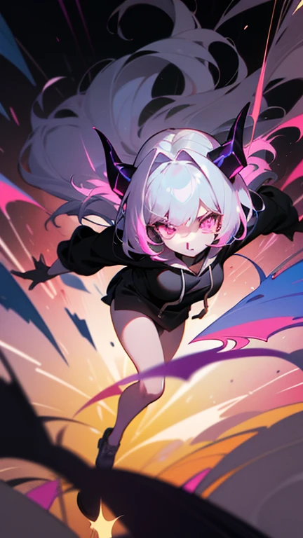 anime girl kawaii, anime girl, greyscale, demon horns, looking back at viewer, big chest, wearing tight clothes, cell shading