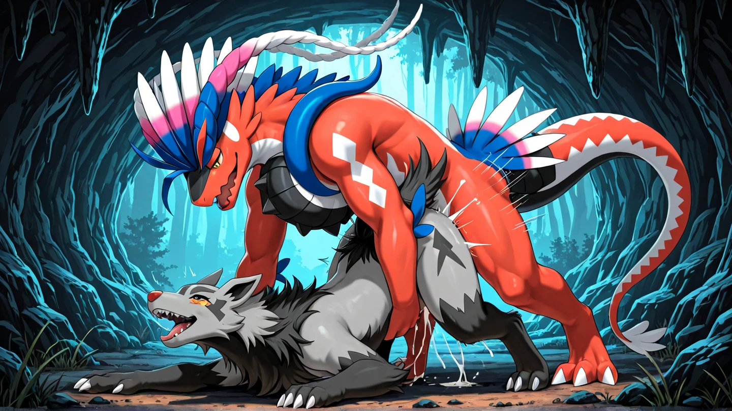 (((Masterpiece, highest quality, high definition, high detail, perfect eyes, accurate eyes))), (((German Shepherd, always dominant, always on top, distinctly feral))), (((Felkin, distinctly feral, always submissive, always on bottom/under, in absolute bliss))), absurd resolution, absurd quality, very high detail, 4k, 8k, best quality, big German Shepherd mounting and penetrating a Felkin, from behind position, shockingly violent humping, big balls, perfect balls, hanging balls, saggy balls, veiny balls, big bulky top, thrusting hips awfully hard, anatomically correct, anatomically correct genitalia, anal, anal knotted, anal penetration, large animal genitalia, large animal penis, bdsm, huge dom small sub, huge top small bottom, outdoors, forest clearing, black nose, blep, bodily fluids, bondage, bound, large canine genitalia, large canine penis, claws, cum, cum in ass, cum inside, cum leaking, cum while penetrated, dominant, huge dominant male, drooling lots, duo, eyes open, feral, feral on feral, fur, genital fluids, large genitals, hands-free, giant knot, knotted, knotting, sunrise, male, male/male, small male penetrated, huge male penetrating, male penetrating male, muzzle (object), muzzled, open mouth, orgasm, penetration, large penis, restrained, saliva, sex, violent sex, size difference, submissive, submissive male, tongue, tongue out, tail, tail fully visible,