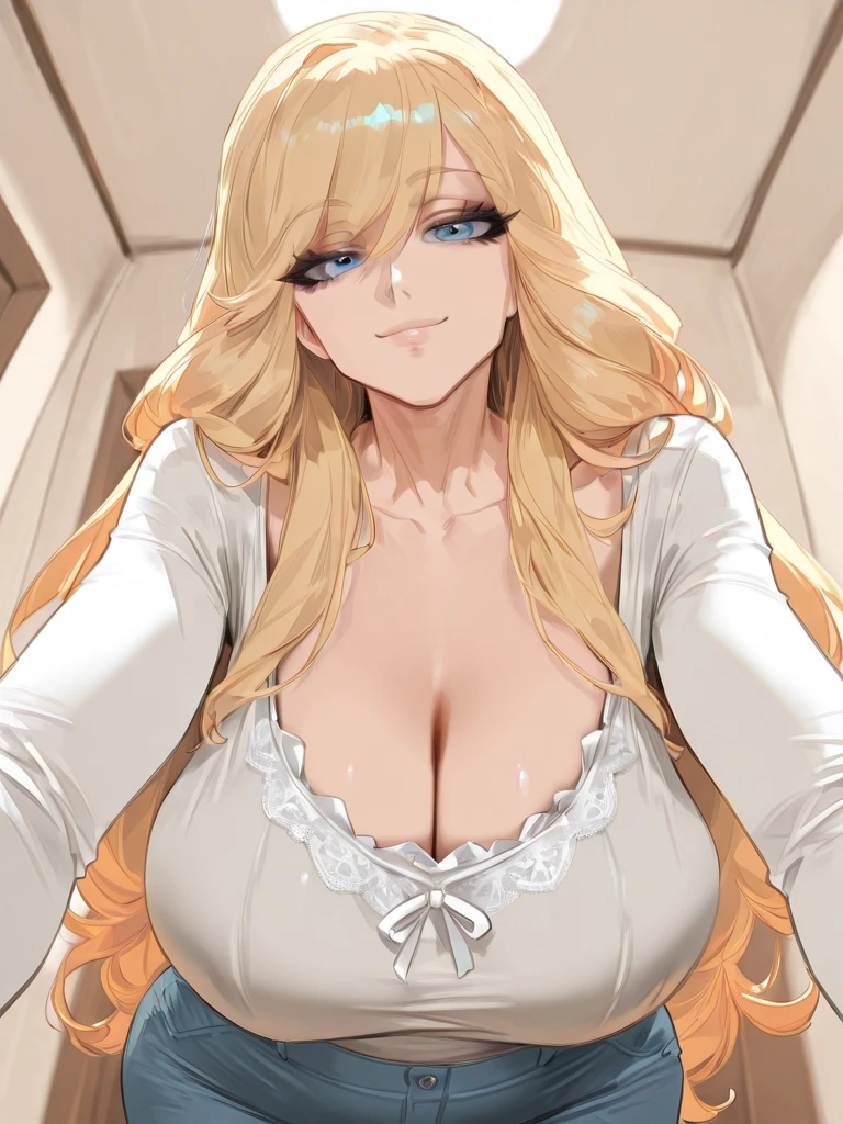 Darkness lalatina,konosuba,Big breast,Plump,Curvy figure,Golden bracelet,Professional make up,Long wavy 
hair,drill hair,Half open eyes,classy jewel necklace,classy big earring,Mature,Sleeve thin Classy dress,Cleavage,Wedding ring,Eyeshadow,Glossy lips,Enchanced breast,Cross hairpin,potrait,Sitting in classy chair,Sad expression,detailed face