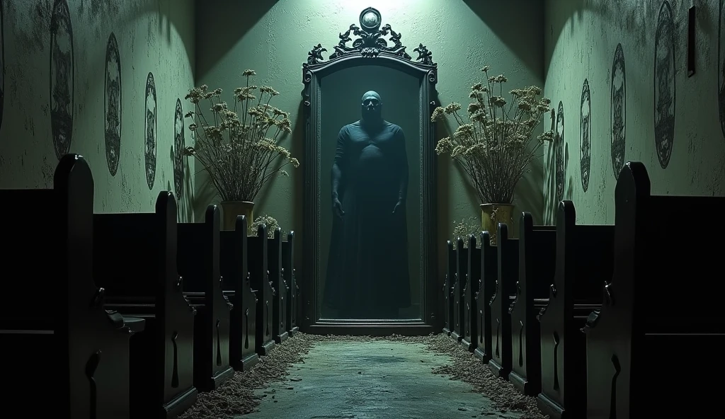 It was then that I saw him. The Penitent was there, a tall figure, Skeletal, shrouded in shadows. His face hidden by an ancient mask, with black holes where the eyes should be. My body was paralyzed by the fear and guilt it intensified..