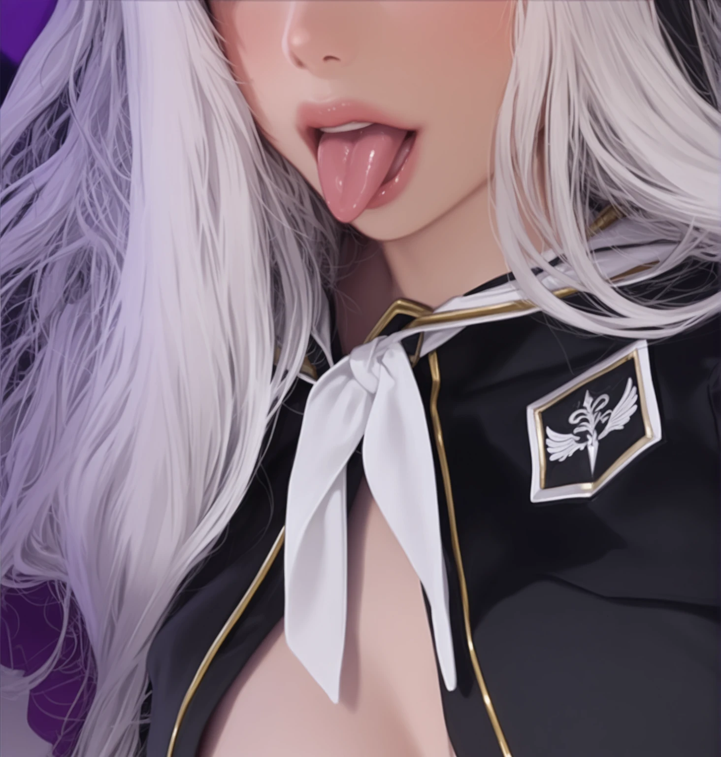 ((highest quality)), ((Super detailed)), ((masterpiece)), ((High resolution)), (original), ((Highly detailed CG Unity 16k wallpaper)),1 girl, (alone:1.2),、(((Black man makes woman suck dick)))、((Girls who give)),((Blowjob)),Black Large、((Suck the big ones))、((Hyotko))、、((Ahegao))、(cross-eyed)、((Hands next to your face))、((peace sign))、((deep throat))、((deep throat))、(((NSFW1:1))), ((roller)),、、((口でhandle dick))、((handle dick)),,((blacked Blowjob))、(big breasts)、((white hair))、((Bunny girl))、mirko,my hero academia