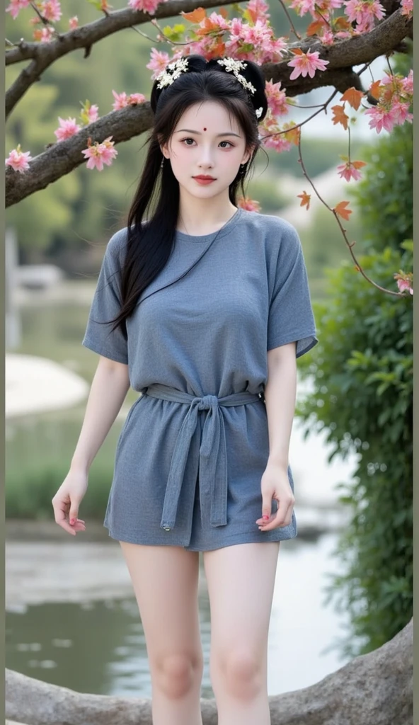 Top quality, detailed, 8K, 4K, high resolution, detailed, beautiful round glasses woman, summer clothes, light clothes, in the mountains,