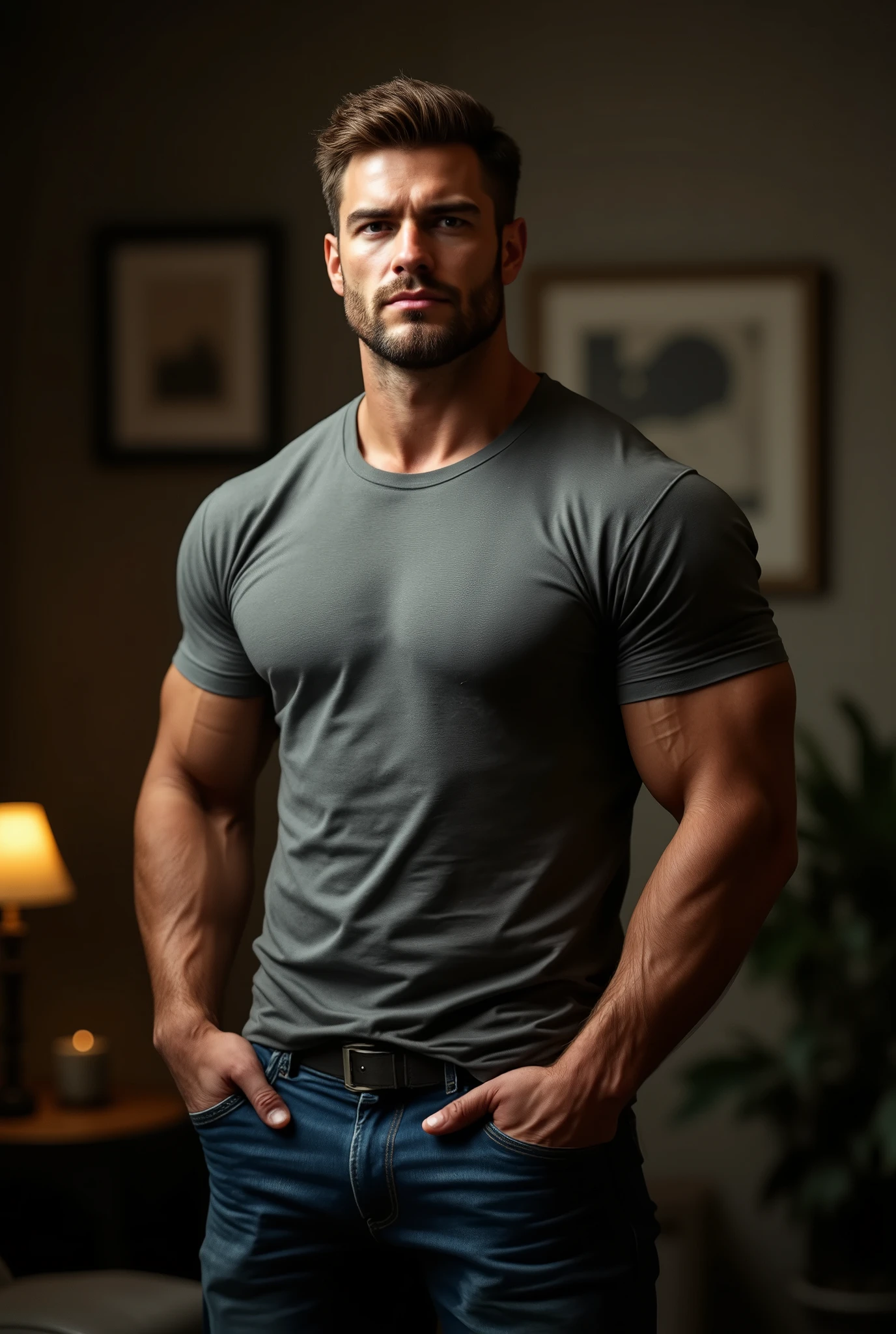 hair, portrait of a ruggedly handsome paladin, muscular, half body, masculine, mature, Retrato de un joven, Muscular very handsome and attractive spanis men, A 40 years old male, Retrato de un joven, Muscular, real, white shirt, night, rock city