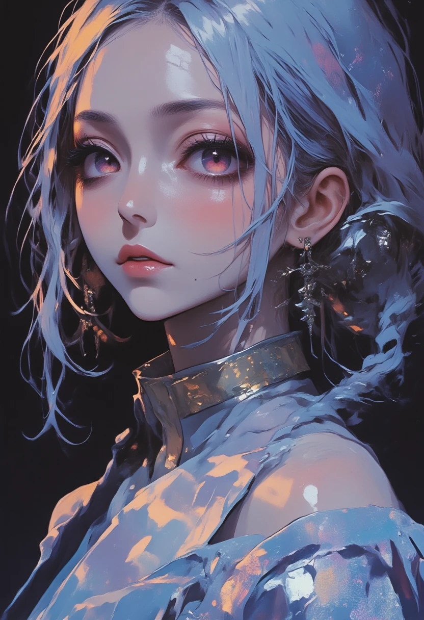 Anime girl with white hair and tattoos on her face., artwork in the style of Gouvice, anime styled digital art, anime style. 8k, Beautiful anime face images, anime style 4 k, detailed digital anime art, Gouvice, digital anime art, Detailed picture of anime girl, digital anime illustration, anime styled, clean detailed anime style