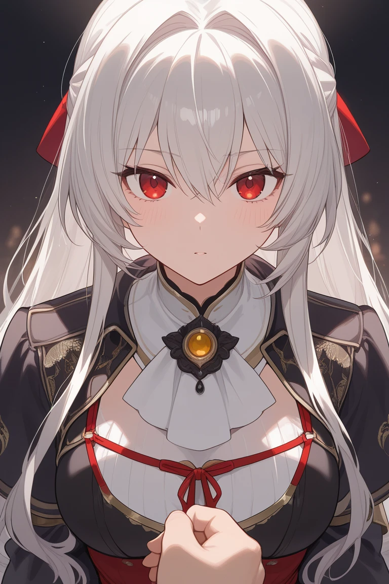 High resolution, detail, 高いdetail, Shortcuts, Gray Hair, Grey Hair, Silver Hair, chest, Open your mouth, Red eyes, Multiview, accessories, Illustration, Anime Style, Character Design, Side Up, Setting diagram, fluorescence, 