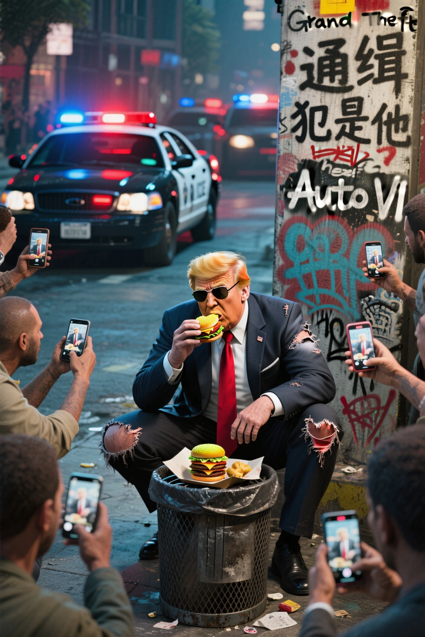 cctv footage of Trump robbing a store while holding a gun