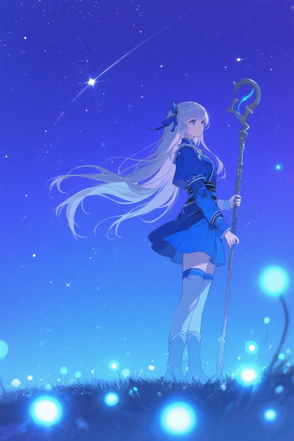 ((style:Colored pencil,pale colour)),(anime)、(masterpiece:1.2),atmospheric perspective,lens flare、Otherworldly fantasy、Wizard Girl、magic circle、Beautiful effects、cute、With a wand in one hand、Cast a spell in front、A spectacular and devastating work、((Magical effect))、Light effects