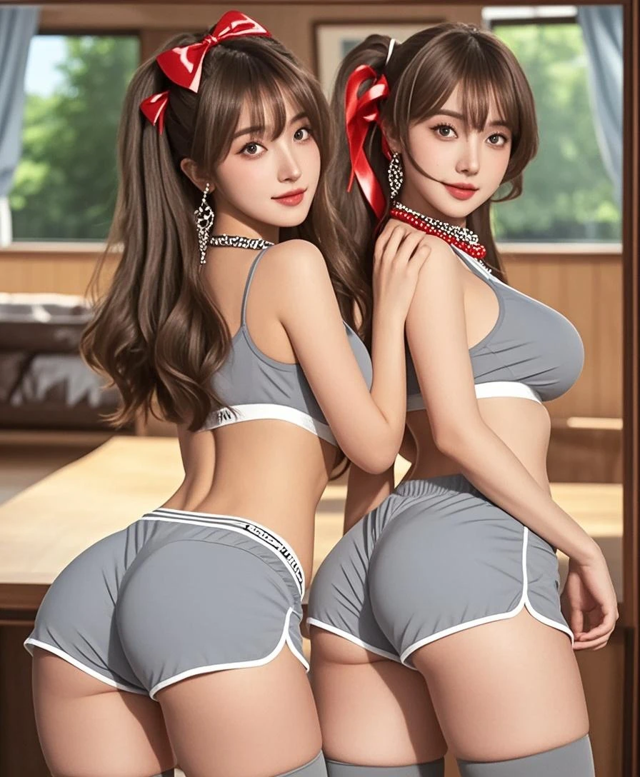 nice ass, Sexy, Half-in short skirt, in a white transparent shirt on the head of the body, You can see the chest, In the office, leaned on the table and out of the rise water-red thong