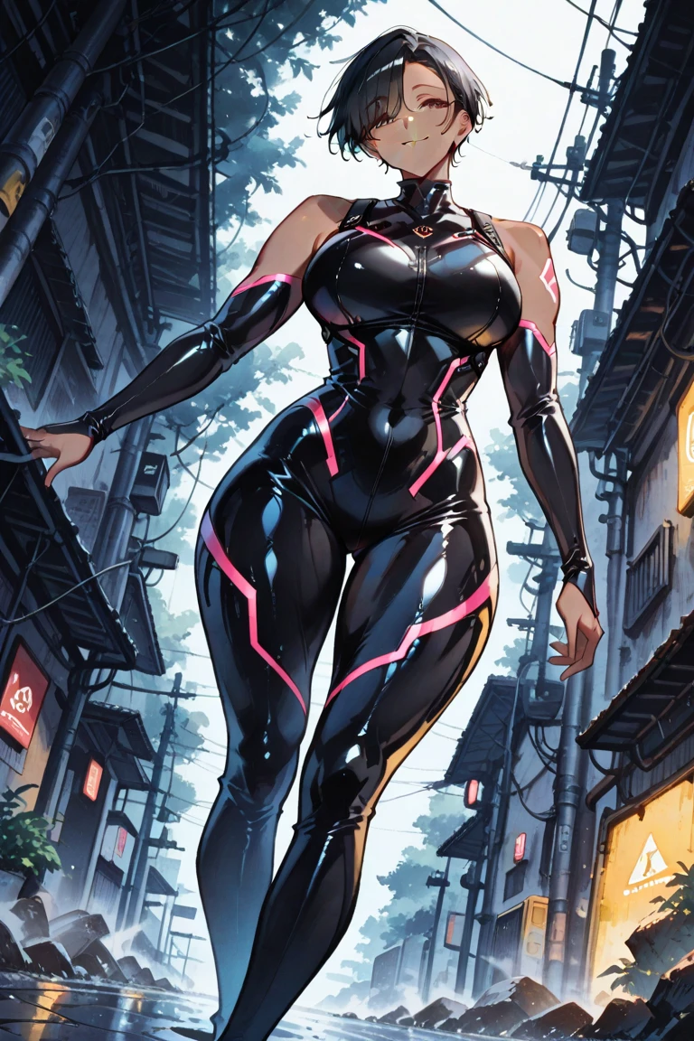 (CYBER NINJA), (HUGE FAKE BOOBS), (BEAUTIFUL FACE), (BLACK, RED), (STREET CITY BACKGROUND), (FUTURISTIC CYBER NINJA BRA), (CLEAVAGE), (SKINTIGHT YOGA PANTS), (NINJA BOOTS), (PERFECT BODY:1.2), (FULL BODY VIEW), (LOOKING AT VIEWER), (STANDING:1.3), MUSCULAR BODY, MUSCLE ABS, UHD, 8K, 1080P.