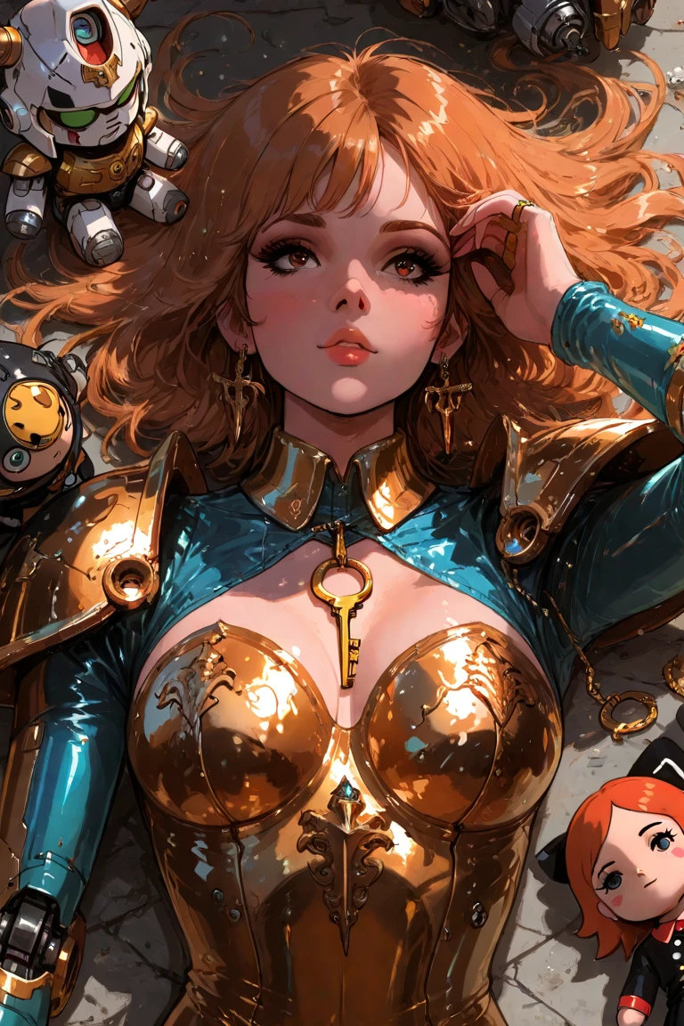 8k portrait of a beautiful cyborg with silver chrome skin, wearing gold jacket, a Sorayama Style, beautiful wavy hair, ana de armas, smiling showing teeth, masterpiece, sorayama illustration, Futurism, vibrant and bold pop art with high contrast colors, dynamic composition, and exaggerated details, nice hands, perfect hands