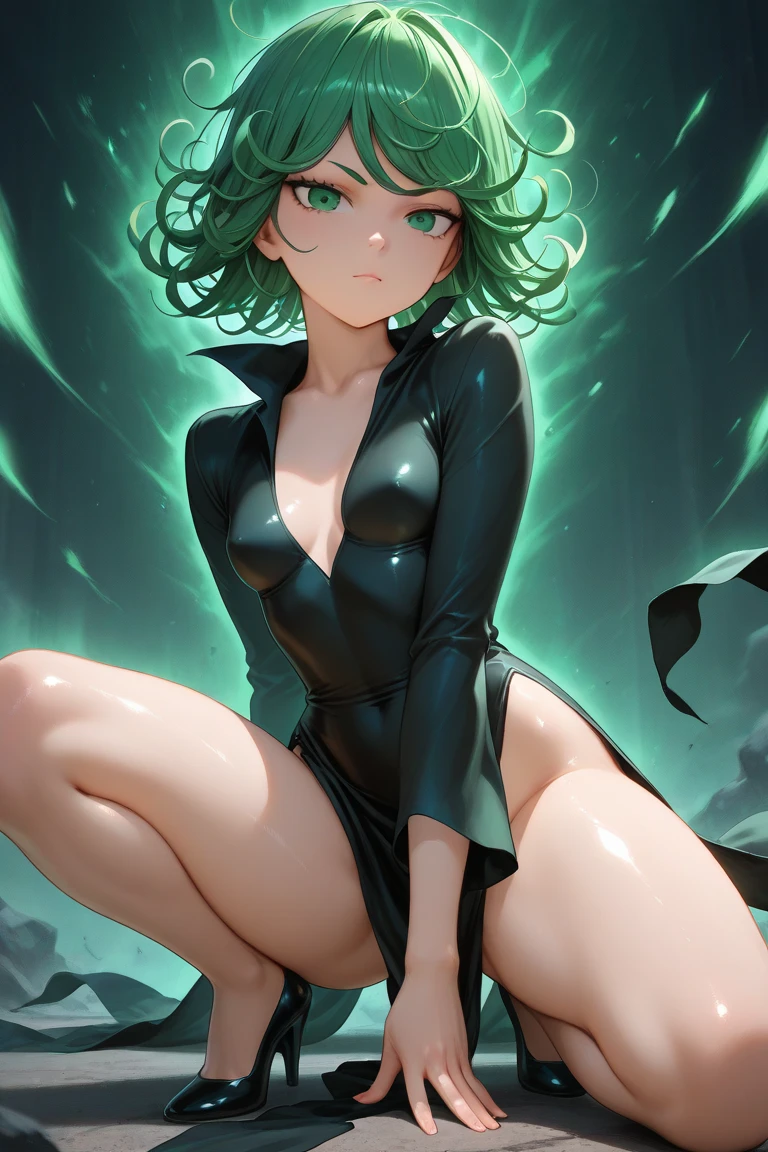 Naked Tatsumaki spreading her legs