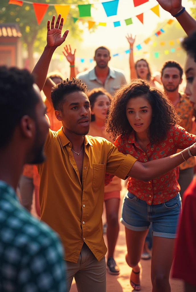 Black teenagers having fun, skateboarding, and vibing together.
The atmosphere is lively and carefree, with close-up and wide shots capturing the energy and joy.