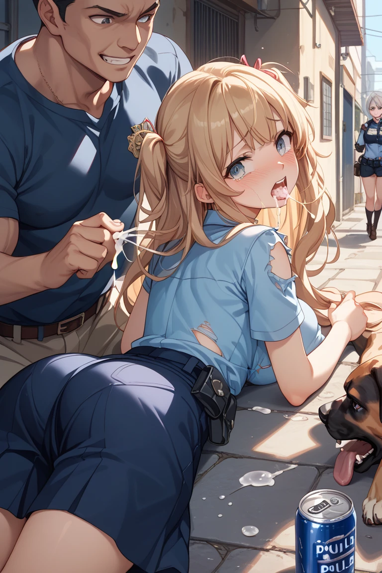 (1man:1.8),group,1girl, (crawl on all fours:1.3),short ponytails,beautiful girl,17 years old,,highschool student,akb48,nogizaka46,small breasts,skinny, brown hair,standing,(The woman is completely naked:1.7),fullnude,pussy,cry,tears,(collar:1.2),(restrained:1.2),(shackles:1.4),bdsm,public indecency,road in residential area,road,,Buildings outside,collar, (leash:1.4),(fullbody:1.3),A man takes a naked woman for a walk,The man holds a leash in his hand that connects to the woman's collar,man is 30 years old,
man is dog trainer,A man is training a woman,from side,