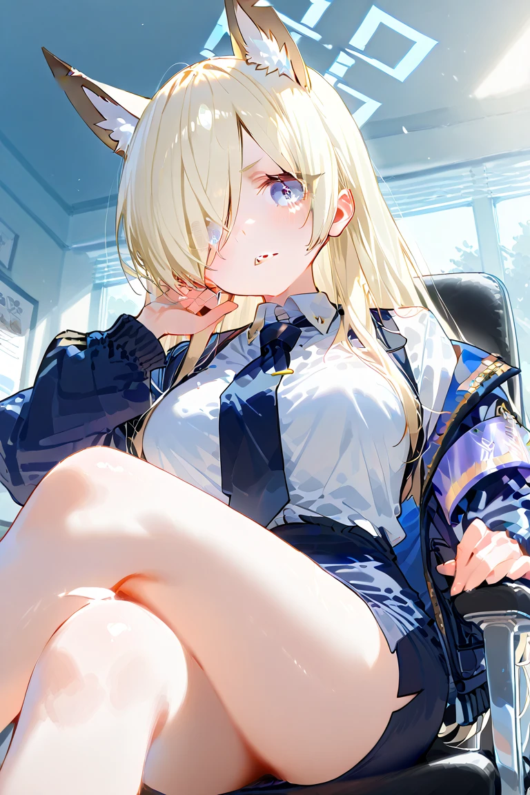 Tanya degurechaff, nude, no pants, military dress, pussy, nice, boardroom, 1girl, solo, masterpiece