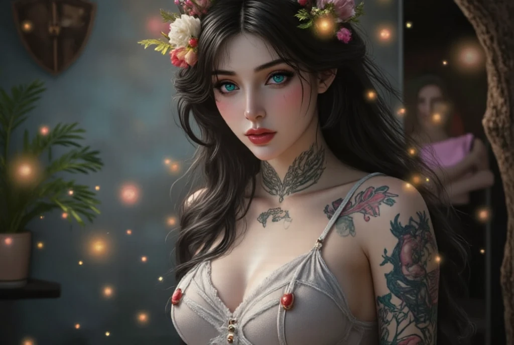 Ulzzang-6500, (realistic: 1.3) (original: 1.2), masterpiece, best quality, Hibiscus flower blooming on a gnarled branch on a gray background, simple background, in the style of light orange and light beige, minimalist images, photographic installations, paleocore, green and crimson, hyperrealistic, poetic intimacy. masterpiece, best quality, colorful, LLTH, blue hand holding, hibiscus flower blooming on a gnarled branch against a grey background, simple background, in the style of light orange and light beige, minimalist images, photography installations, paleocore, green and crimson, hyper-realistic, poetic intimacy, masterpiece), best quality, expressive eyes, perfect face, highly detailed, high resolution, beautiful, (masterpiece), best quality, expressive eyes, perfect face, 1 sexy girl dressed in forest, flowers, leaves, mandalas, fractal, Sleeping Beauty, by Bellaš¦ full body, beautiful girl sleeping, room with mirror, girl sleeping in bed and sheets, old clock and lamp on the table, full body, black hair, transparent clothes, open legs, view of pubic hair, 1 sexy girl in see-through forest clothes, exposed breasts, open see-through t-shirt, mandala and flower tattoos, best quality, masterpiece, illustration, very delicate and beautiful, highly detailed, CG, Unity, 8k wallpaper, huge file size, very wide lens, soft lighting, Sleeping Beauty, by Bellaš¦ full body, beautiful sleeping girl, full body, slight smile, open legs, view of pubic hair, transparent clothing showing naked body, beautiful vagina, vagina with soft hairs , eyes closed, Latin girl sitting on a park bench, girl sitting on a garden bench, oil painting, Latin tanned skin, full moon night sky, falling autumn leaves, autumn leaves in the wind, black hair and brown, long hair floating in the wind, girl looking at an old clock, nsfw,(( Felicity Jones)), (sensual), (Extremely beautiful), (erotic:1.2), (sublime:1.0), (Extremely sensitive:1.0 ), (wise and understanding: 1.2),nsfw,sfw,
