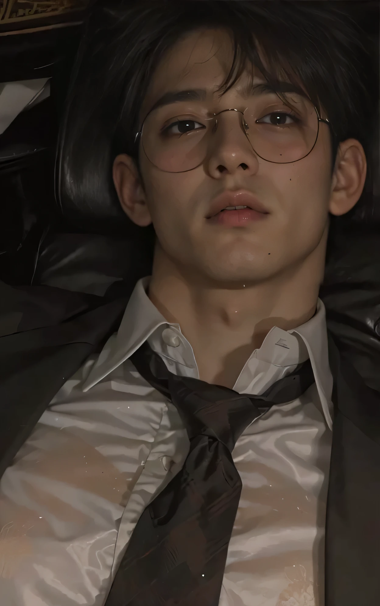 Best quality,masterpiece,ultra high res,photorealistic:1.4, multiple boy,light and shadow, ,magazine cover,the perfect body,under_cut,Pompadour,in the subway,aboard,((handsome, sharp, wild facial features)),flaccid,(robust muscular body),(robust physique),peoples in the background,POV,sex,nude,male focus,lying,only penis,open your legs,sex from behind,standing sex, spread legs,riding a penis, bare legs,white thigh highs,Badge,glasses, cum,coat,thigh strap, choker,gay, gay harness, crowds around him , crowds , 3 boys sitting side by side , penis in ass , penis in anus, anal penetration , erection , look at viewer , 16k resolution , ultra-high clarity , hyperrealism, uhd