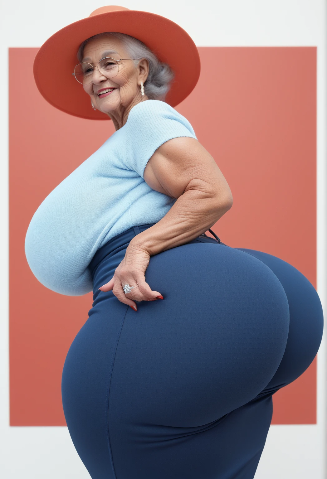 Voluptuous granny with enormous booty