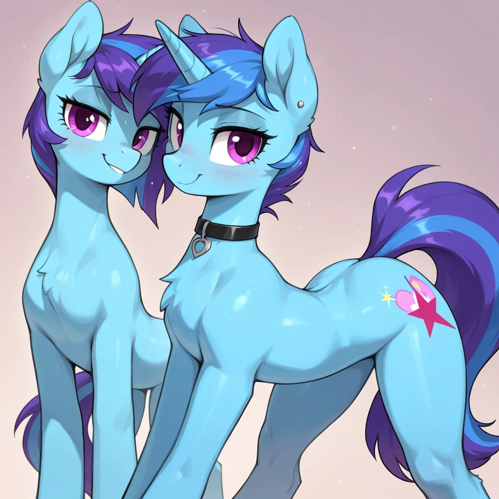 ((Shining armor)), pony, feral, my little pony, smile, beautiful eyes, standing on four hooves, beautiful, thong, big butt, (girly pose), micro skirt, tongue out, pussy, cameltoe, (((two pony sex:1.6))), (((licking pussy:1.3))), cunnilingus