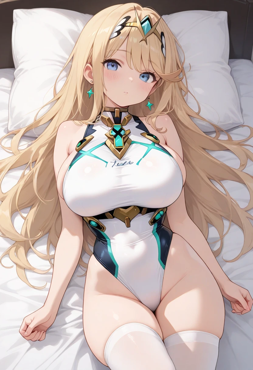 atago (kancolle) with bluish green eyes and blue shiny latex highleg bodysuit with (cleavage cutout:1.5), beret <lora:atago_xl:0.7>