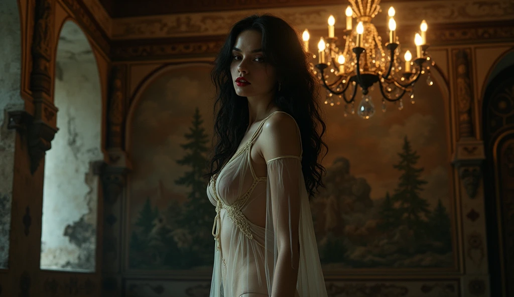 arcane style. samdoesarts style. An alluring woman wearing a diaphanous (dress:1.3). Fashion photoshoot. (Scenic castle ruins:1.4). Chiaroscuro. Backlit. Cinematic lighting. Volumetric lighting. Highly detailed. Realistic. Lustrous hair. By George B. Bridgman. Backlight. In the style of Krenz Cushart, Ilya Kuvshinov, and Stanley Artgerm Lau and Marc Simonetti. Cinematic lighting. Chiaroscuro. Volumetric lighting. Highly detailed. Realistic. By Rebecca Guay, Alphonse Mucha, Karol Bak and Christophe Vacher. Cinematic lighting. Intricate. Highly detailed. By Guillaume Seignac, Daniel F Gerhartz, Paul Fischer, and Bastien Lecouffe-Deharme. By Emerico Imre Toth, Sophie Anderson, Alyssa Monks, and Kaethe Butcher., arcane style. samdoesarts style. A painting of a stunning woman. Cinematic lighting. Chiaroscuro. Volumetric lighting. Highly detailed. Realistic. By Rebecca Guay, Alphonse Mucha, Karol Bak and Christophe Vacher., A painting of a seductive woman. Cinematic lighting. Intricate. Highly detailed. By Guillaume Seignac, Daniel F Gerhartz, Paul Fischer, and Bastien Lecouffe-Deharme.