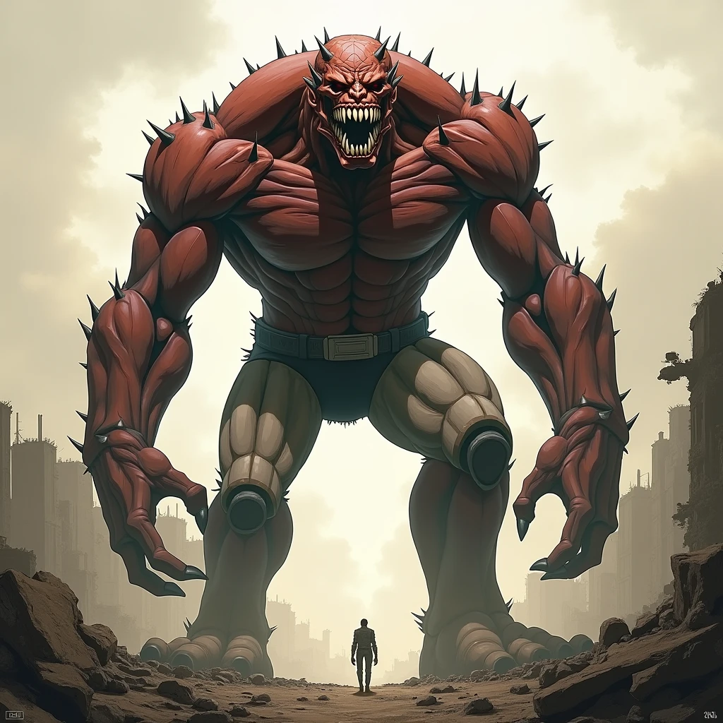 A massive muscular kaiju, towering over a city, hyper detailed genitalia, copious amounts of viscous fluids, photorealistic, cinematic lighting, 8k, hyper detailed, dark fantasy, surreal, Lindong, zoroj. Huge muscular kaiju lying in middle of city, macro, thick penis and big balls, cum, sperm, cum splatting, cum on mouth , cum on floor, cum, cum on face up penis