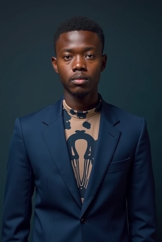 A photo of a 30 year old black man wearing a tuxedo Yearbook photo style