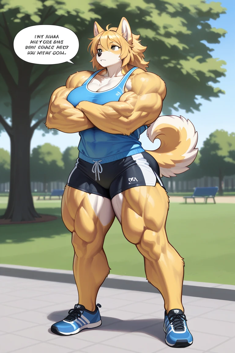 woman strong, musclegirl, blondie hair, blue colored eyes, Russian traits, white animal fur clothes