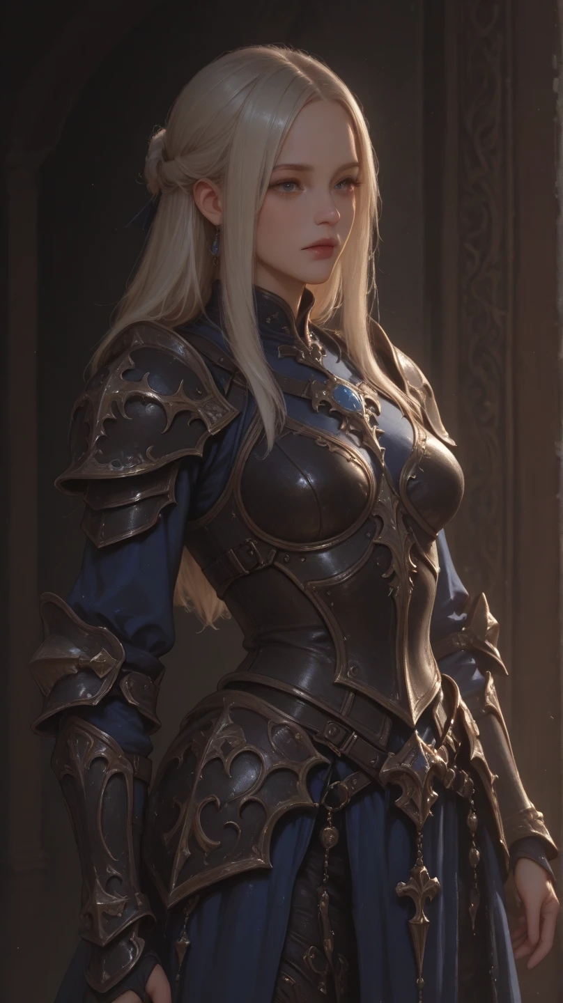 (real photography), (8k), (masterpiece: 1.2), (best quality: 1.2), perfect eyes, perfect face, volumetric light, 1girl, tall and mature Persian female warrior, muscular, long hair, bouffant Puff cut, black heavy armor, huge shoulder armor, gauntlets, cape, belt, machete, leather pants, stern expression, makeup, lipstick, eye shadow, mascara, thick eyelashes, dark fantasy, outdoors, detailed background, hands on hips,digital art, MGS V Quiet, looking serious, masterpiece, best quality, sexy
