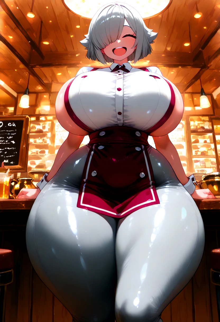 Meiko Shiraki in a sexy mini dress, highly detailed, with voluptuous curves, anime style, gigantic_breast, detailed shading, dynamic lighting, intricate background, digital painting by top artists, vivid colors, 4k resolution.
