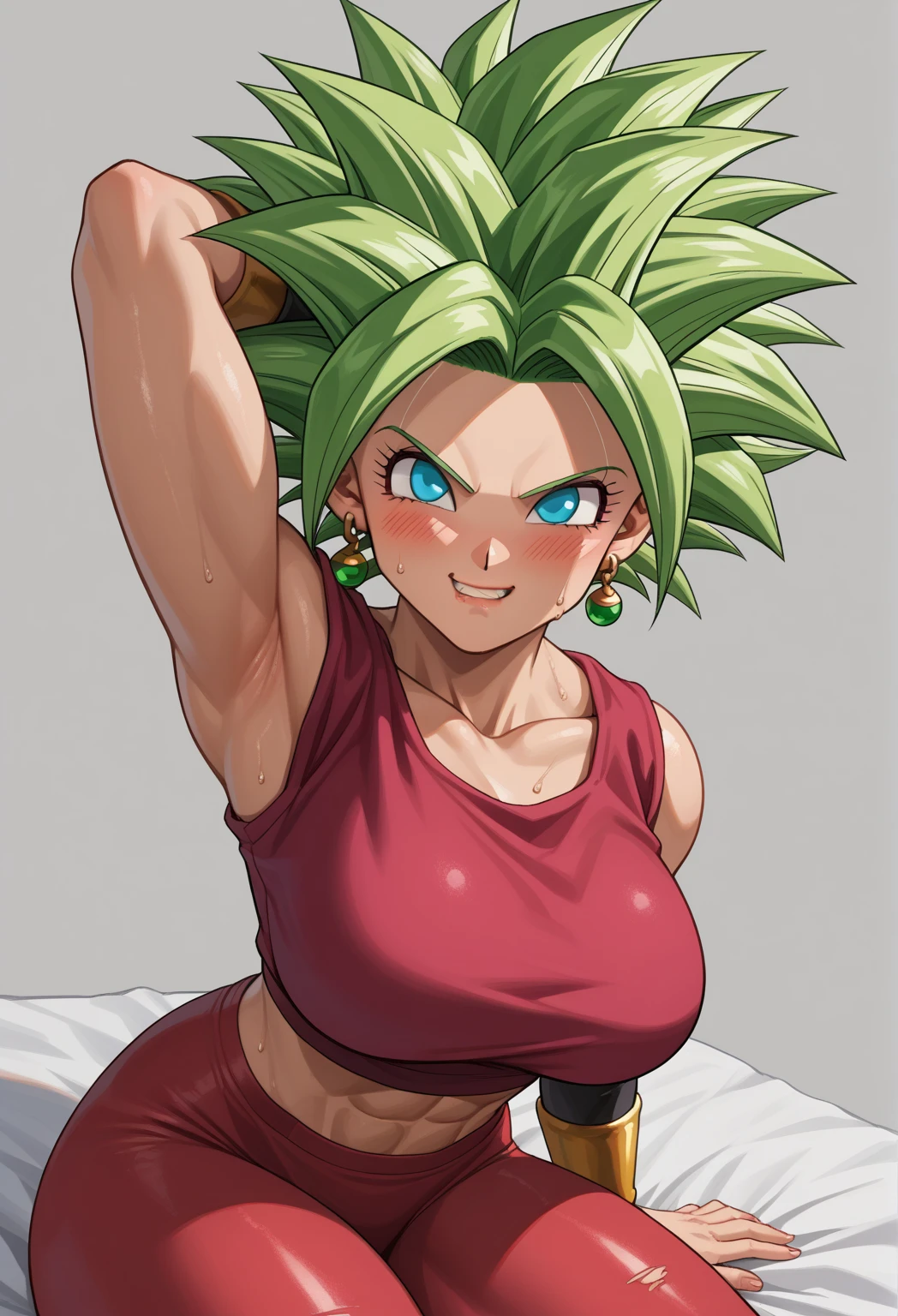 Create Kefla with big breasts and tight clothes