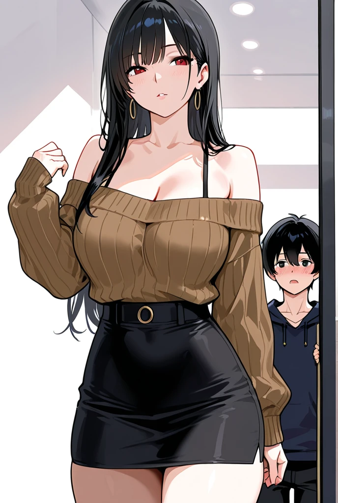 ((short hair)), 20-year-old female, In underwear、Put a cardigan over your shoulder, biting lower lip、horny, wearing round glasses, Black Hair、ear piercing、Necklace around the neck、massive fart, yellow smoke, brown gas, lifting a leg, hand on stomach, beautiful lighting, living room