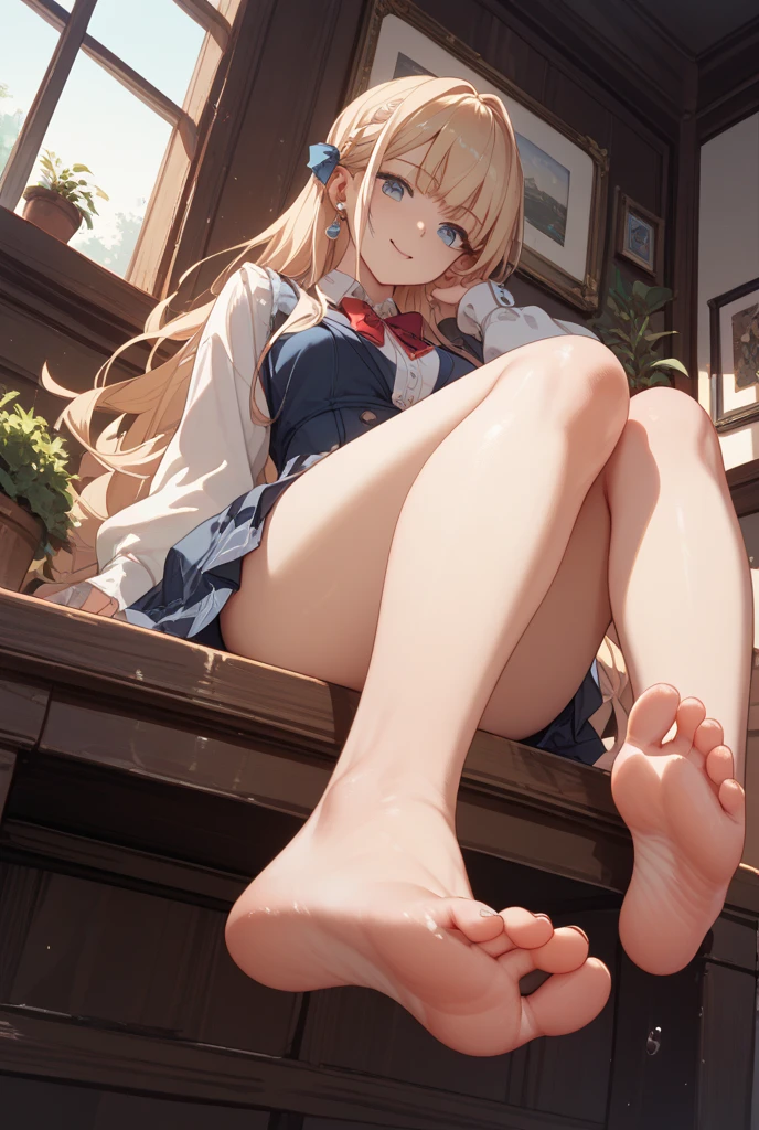(best quality, masterpiece, highres),1girl,solo,side braids,sailor senshi costume,foot focus,rokinon 85mm,dynamic_angle,