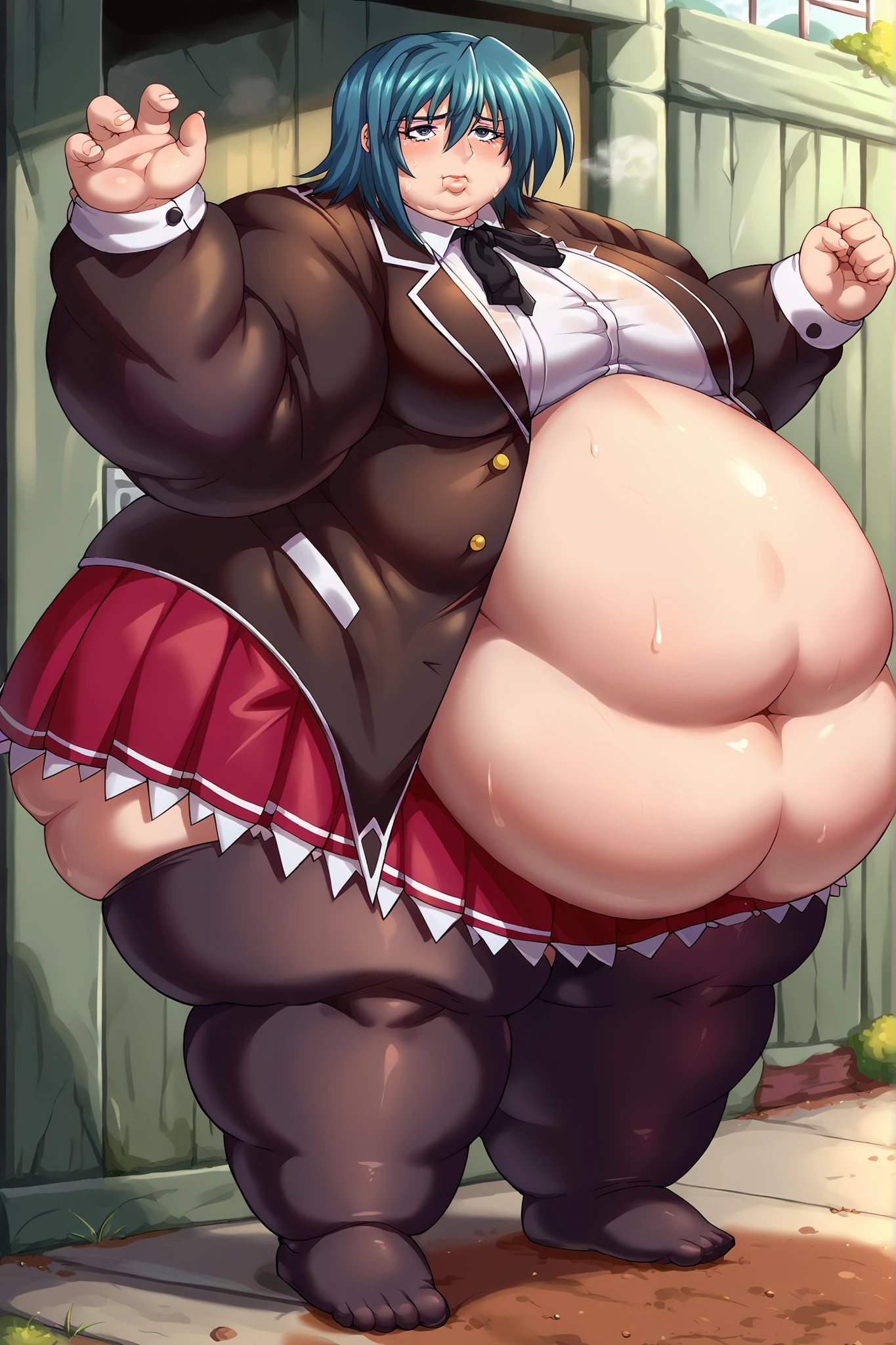 Miko Iino, fat, large belly, chubby, overweight