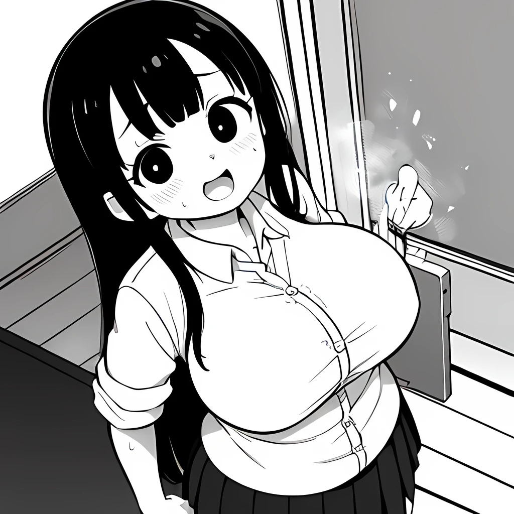 ultra detailed, masterpiece, best quality, solo, soft smile, light smile, ,YR, 1girl, solo,full body body, portrait, sticker blush, smile, looking at viewer, glasses, long skirt, coat, vest, ribbon, long sleeves, messy hair, fine detail, perfect quality, good quality, masterpiece, HDR, UHD full body, refsheet, flipflops, huge breast,refsheet, sketch style