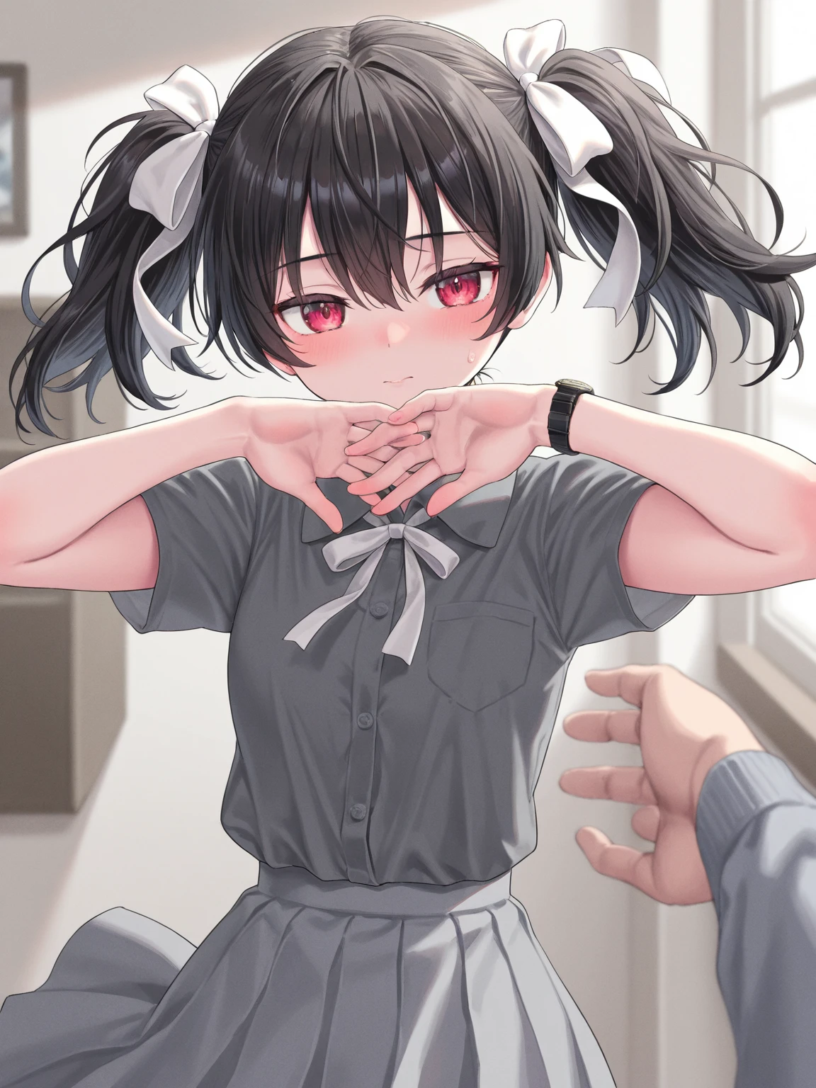 ((masterpiece, best quality)), high resolution,ultra detailed, detailed background,8k,16k,perfect lighting,detailed beautiful eyes,perfect pussy,clitoris,1girl,nsfw,embarrassed,blush,look at viewer,steam,sweat,show off pussy,show off breast,pussy juice,aroused,open mouth,(from above:1.2), (pov:1.4),(from front:1.2),fisheye lens,1boy,1penis,(vaginal,sex,hetero:1.4),penis in vagina,confused,boy on top,face to face,open mouth,open arms for viewer,in heat,wavy mouth,,(brown hair,short stature,short body,brown eyes,kawaii,wooden house,short stature,medium hair,twin side up,skinny,anime style, Akagi Miria,little_child_body),