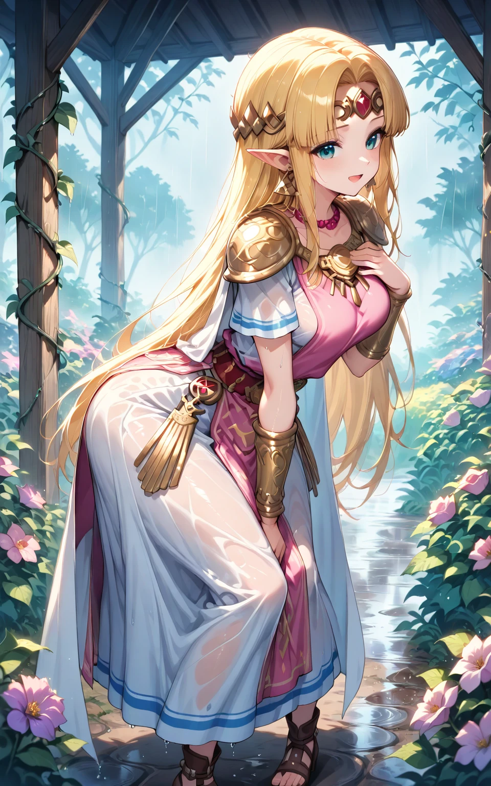 An 18-year-old girl with elf ears, lovable, white elf, fox eyes, running, during the day, bright Sunshine, running on the grassland full of flowers, filled with beautiful flowers, long hair, sparkling hair, beautiful detailed eyes, extremely detailed eyes and face, light on face, lovely, best quality, masterpiece, illustration, an extremely delicate and beautiful, extremely detailed ,CG ,unity ,8k wallpaper, Amazing, finely detail, masterpiece, best quality, official art, extremely detailed CG unity 8k wallpaper, ultra-detailed, highres, extremely detailed, (best quality), (realistic, photo-realistic:1.2), 8k, soft lighting, high quality, official art, extremely detailed CG unity 8k wallpaper, cinematic lighting.