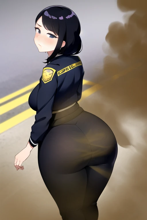 ((hijab girl))),wearing glasses,Yellow smoke,Attacked by farts,Attack with farts,)),(),((sticking out the butt)),((wearing a closed police shirt with tigh legging and wear black hijab no visible hair)),velocity,, (((Yellow smoke is rising ))),((Hip Attack)),((),((Facing this way))),masterpiece:1.2、top-quality)、(the Extremely Detailed CG Unity 8K Wallpapers、ultra-detailliert、Best Shadows)、(细致背景)、(The best lighting、extremely delicate and beautiful)、depth of fields,((Girl fart)),(),(((((There is a male and a female police.......))))),(((Female police attacks male in the face with a hip attack..))),(((high-handed female police)),((())),((big boob)),((big butt)),((farting in police office)),((farting on police office)),(police office)),()),()),(()),((big fart)),((loud fart)),(())