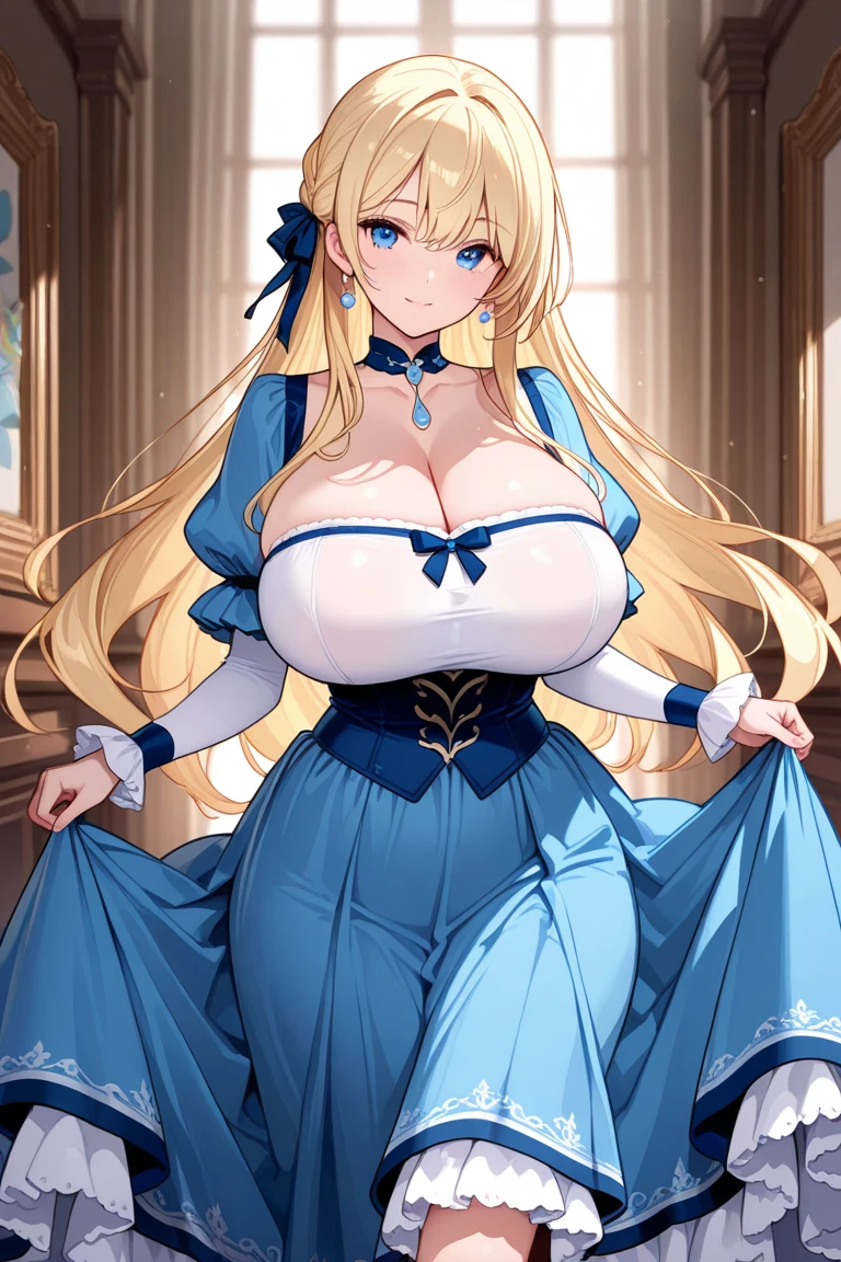 Fairy Tale Style,sleeping Beauty,A woman with big ,Beautiful princess,Long blond hair,Exquisite,(Super short)Nightdress,Cleavage,Slim waist,pubic,blush,bedroom,