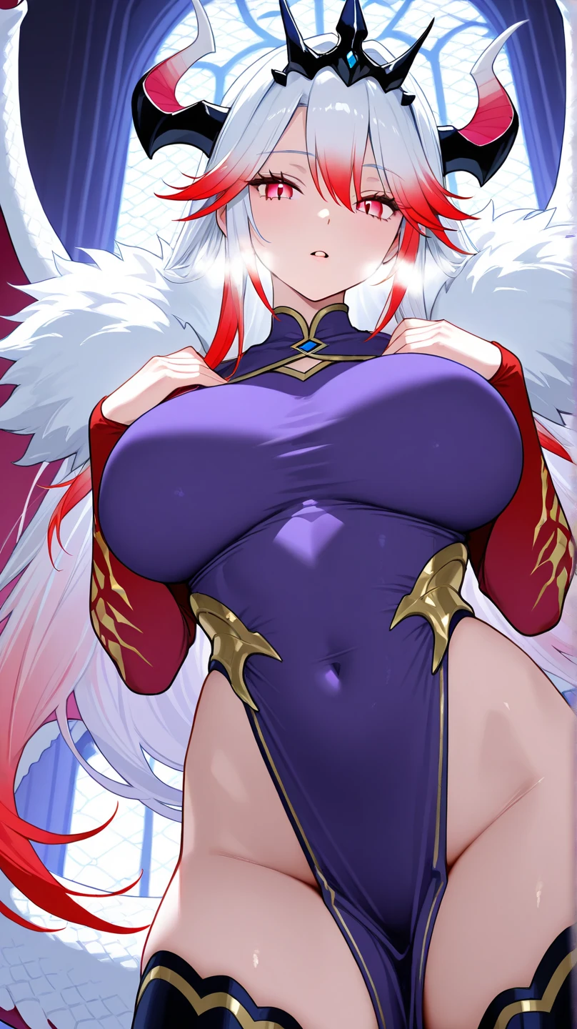 1girl,solo,super detailed skin,shiny skin,wet oily skin,serious face,embarrassed,majestic wings,majestic devil tail,demon skin, detailed eyes,eyelashes,small claws,majestic horns ,large breasts,beautifully shaped breasts, hand on hip,fluffy body hair ,vibrant colors ,night office,masterpiece,best quality,ultra detailed,high resolution,sharp focus