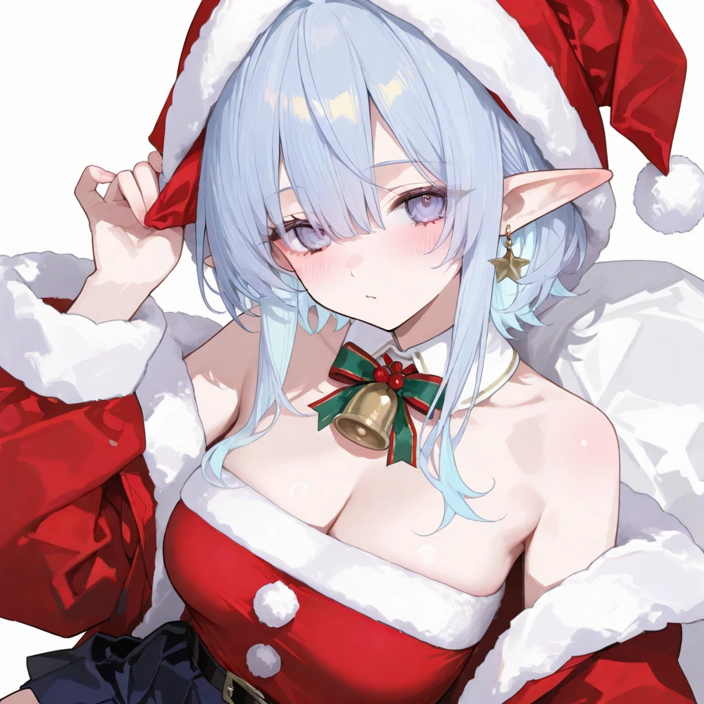 animesque、a sticker、顔と口メインのa sticker、Close-up of the mouth、1beautiful girl、pink santa claus girl、17 age、(((I mainly draw the mouth、super close up of mouth、tongue、long tongue、sticking out the tongue、Show the inside of the mouth、Open your mouth wide and show me your throat)))、Santa's Hat、teak、lip stick、braid hair、Colossal tits、cleavage of the breast、Santa Bikini、simple background、