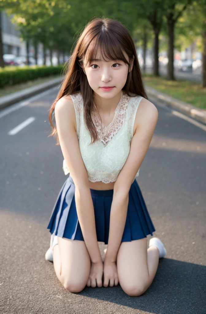 Photo Real、photoRealstic、girl1 A dark-haired、Blunt bangs、Untidy hair drooing eyes、with round face、Young face Laughing expression、Facial expressions to enjoy、Laughing、Have fun hi-school girl、校服 Soft thighs、vaginal、cunt、clit、Semen、Female genitals、Sexual organics Boldly open legs、Normal bit、insertion、Vaginal insertion、Sexual organics inserted、Sperm、large amount of sperm、Sperm drenched、sperm rain、Wearing sperm from the head、Vigorously inserted、cum shots、Sperm bukkake Background with、In the street