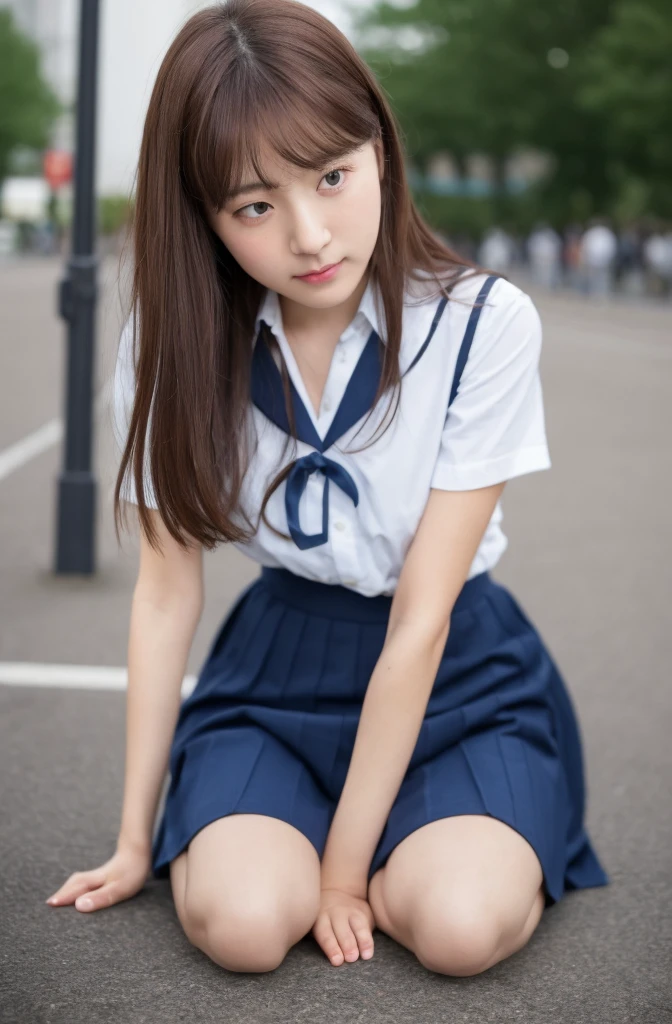 (photorealistic:1.4), best quality, masterpiece, raw 32k photo, (extremely detailed japanese beautiful girl), (extremely detailed eyes:1.2),(baby face), (lolita),(14 years old),(cute face:1.2), ultra-detailed, ultra high res, amazing, BREAK,sitting,
(school uniform:1.5),detailed school girl, (disneyland:1.3), beautiful detailed girl, bangs, cute face, miniskirt,baggysocks