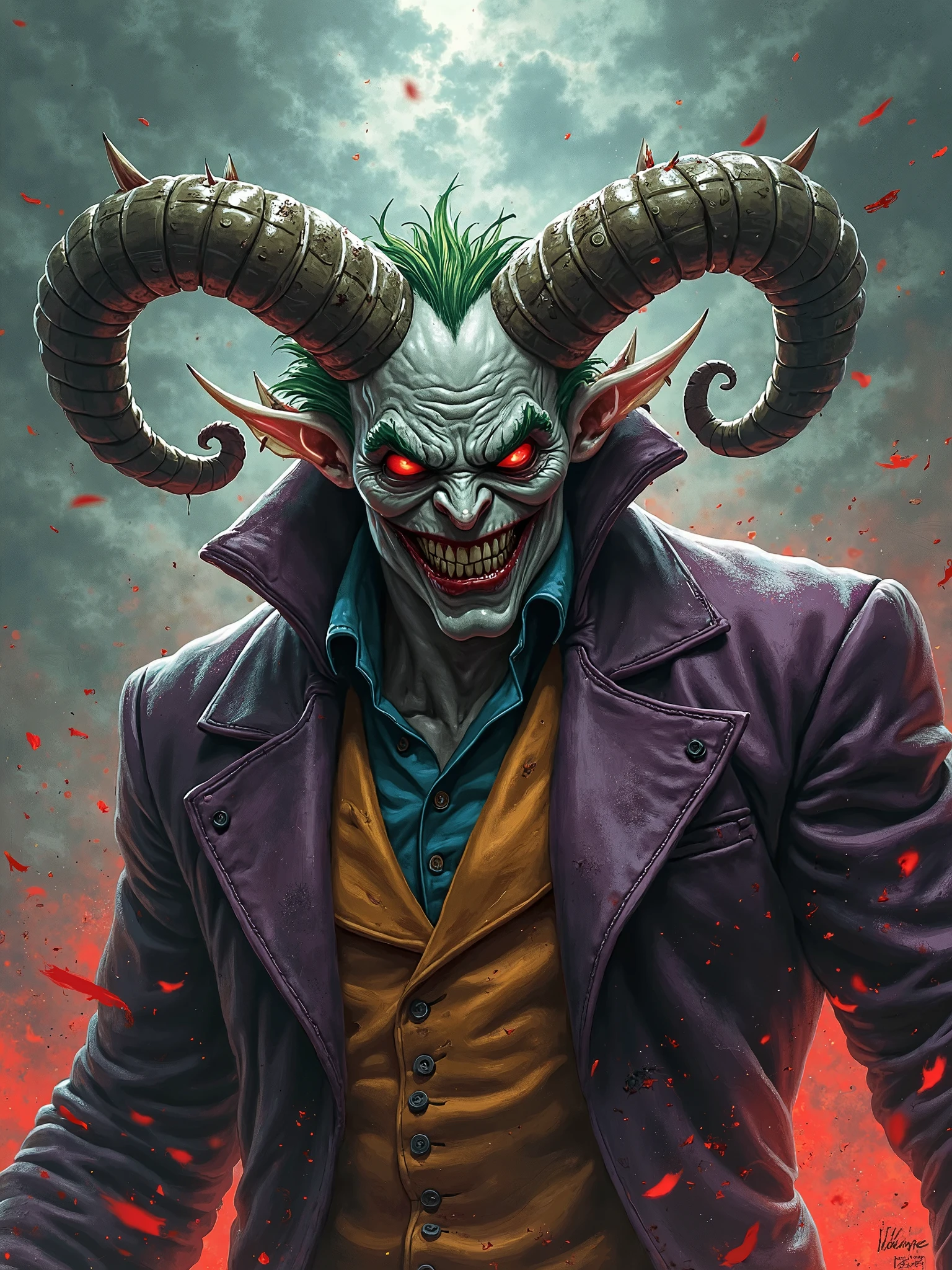 coringa no estilo de 0mib, ilustrador, obra-prima, alta qualidade, 8k, Highresolution, alto detalhamento, sorrir