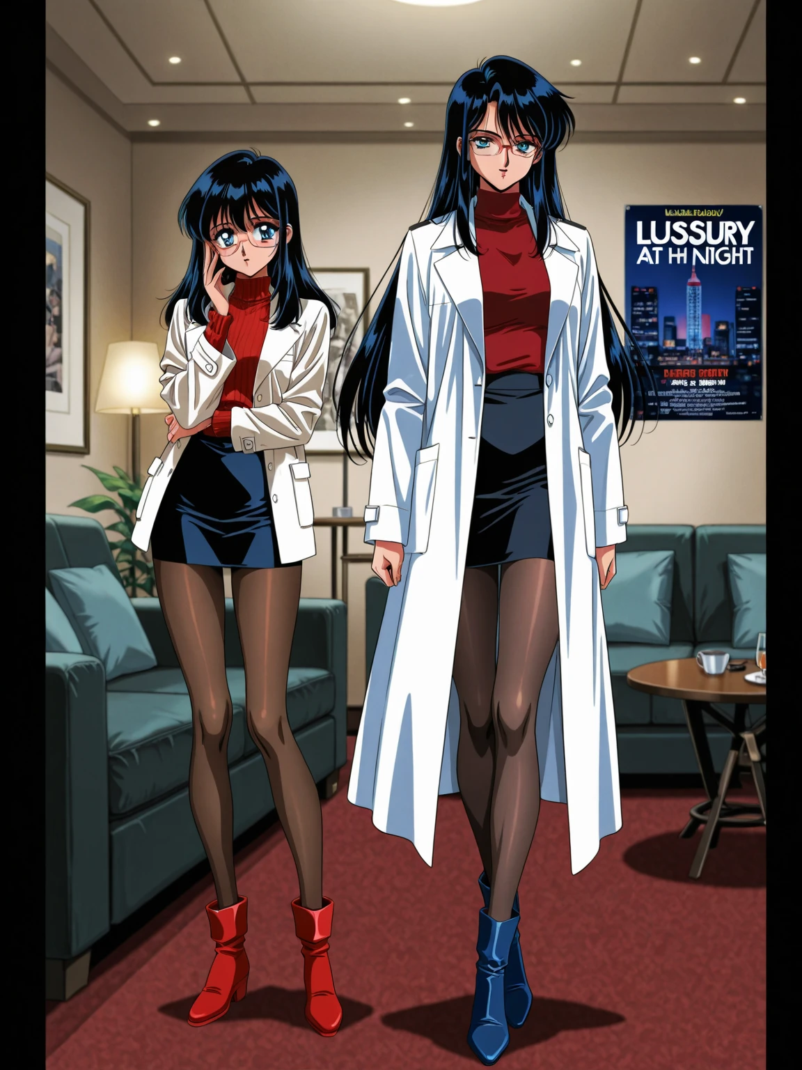best quality, ultra-detailed, best illustration, masterpiece, high res (1girl:1.3), closed mouth, (16 years old), ((1girl)), ((((solo))), (((alone))), (((genderbend))), (((female))), wide hips, thick thighs, flat chest, narrow waist,  ((blue top)), ((skin tight blue cocktail dress)), cocktail, party, ((anime artstyle)), long eyelashes, ((long black hair)), (((at night))), (red lipstick), (black eyeshadow), (in the dark)