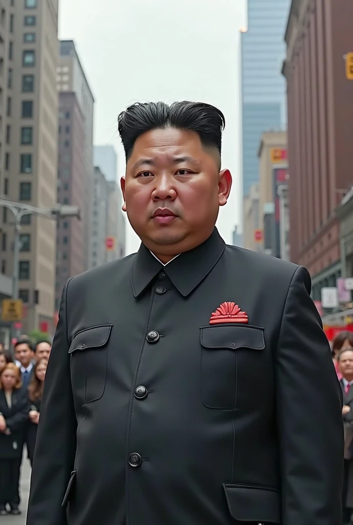 Kim Jong Un posando em um desfile militar, selvagem aberto