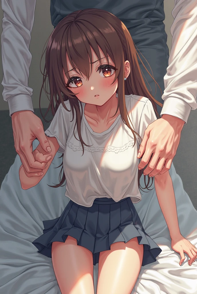 (1 boy, 1 girl), a teenage school girl in mixed bondage wrestling with a teenage boy, they are roughly the same age, the school girl is wearing a red pleaded careered skirt and a black pullover, the girl has a is a bit smaller than the boy, the girl has shoulder long hair, the boy is wearing casual clothes, teenage boy hogtied and struggling against the ropes, school girl applying more ropes to the teenage boys body, blushing boy dominated and controlled by the girl, the girl is smiling and laughing and tries to humiliate the teenage boy, the teenage boy is blushing and ashamed and is gritting his teeth, he desperately tries to break free but to no avail, the girl is sitting on top of the teenage boy to prevent him from moving and has ropes in her hands and uses them to tie up the arms of the teenage boy behind his back,the arms of the teenage boy are completely tied behind his back in lots of ropes, the teenage boy looks very embarrased and ashamed, the girl is saying „this must be embarrassing for you“ , huge struggle, many viewers watching, wrestling ring,intricate rope work, teenage boy blushing and ashamed, dramatic lighting, highly detailed, photorealistic, 8k, masterpiece, teenage school girl vs teenage school boy, femdom, power, control, beautiful teenage girl, detailed faces, teenage boy aggresively tied up by teenage girl, lots of rope, perfect eyes, detailed faces, squirm and struggle marks arround the boy