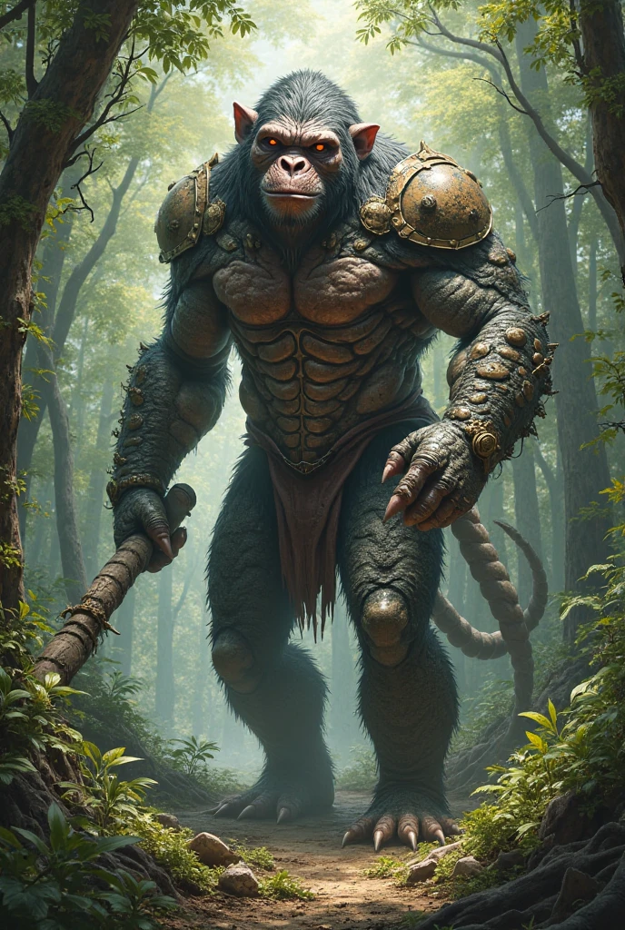 monky, full body, Illustration, cinematic light, high resolution, best quality, ultra detailed, masterpiece,