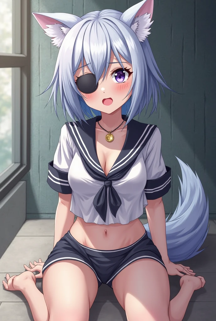 Haruna Sairenji、To Love-Ru、Blue Hair、Bobcut、Small breasts、Beautiful breasts、Hairpins x 2、Show your forehead、high school girl、White gym clothes、Bloomers、Soaking wet、Wet gym clothes、Sheer gym clothes、You can see through the bra、See-through underwear、first round、Embarrassing、blush、Watery eye、Moist eyes、（（（ＳＦＷ、sound、Highest quality、first-clasasterpiece、Normal body、8k、Detailed face、Ultra-precision、Normal hand、Normal finger、５Finger、Highest）））、Back view、Full body view、School、Backyard of the gym、heavy rain、Outdoor、On all fours、Dog collar、リード付きfirst round、犬のfirst roundを付けられた、first roundに鎖、Being pulled by the lead、first roundの鎖を引っ張られている、first roundのリードを牽かれてOn all foursで歩いている、On all foursで散歩、first roundの鎖が張っている、Threatened、Being at the mercy of、Scared、Rotor in pants、The rotor is vibrating、She is turned on by the vibration of the rotor.、On the verge of orgasm、Hold back the climax、Ahegao
