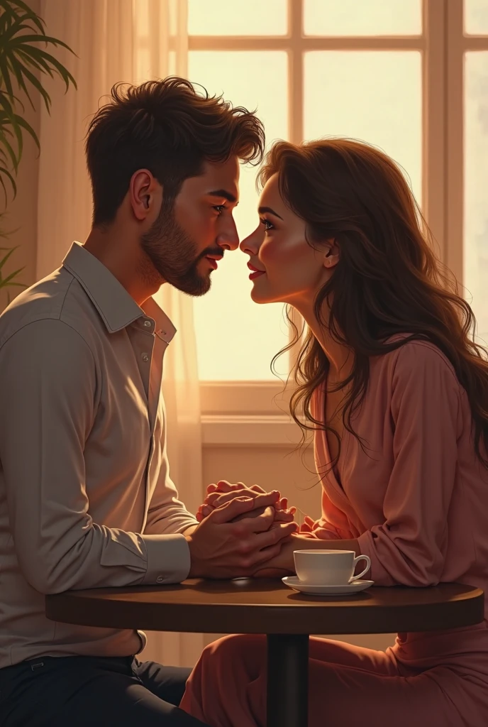 The image to be created should convey a message of respect and healthy communication in a loving relationship. O ambiente visual deve ser acolhedor e inspirador, with elements that represent open dialogue and empathy between couples.
A cena se passa em um ambiente tranquilo, Like a cozy café or a serene park. As cores utilizadas devem transmitir calma e serenidade, como tons suaves de azul, verde e rosa.
No centro da imagem, represente um casal feliz e comprometido. Both should be drawn with soft strokes and friendly facial expressions. The couple may be sitting at a coffee table, hand in, or walking arm in arm in a park.
To convey the idea of mutual respect, You can add visual symbols that represent open communication and active listening. Por exemplo, Speech or thought balloons can be used to show keywords related to communication, como "ouvir", "entender" e "respeitar". These balloons may be positioned around the couple, sugerindo uma troca constante de ideias e sentimentos.
Ademais, It is important to highlight the importance of honest expression of feelings. O casal pode ser retratado compartilhando um momento de conversa sincera, looking into each other's eyes with expressions of understanding and empathy. This visual representation will demonstrate the willingness of both to listen to and respect each other's opinions and needs.
To emphasize the theme of mutual respect, one can add symbols of union and connection, as intertwined hearts or a symbolic bond that joins the couple's hands. These visual elements will reinforce the idea that respect is key to building healthy, lasting relationships.
Por fim, It is important to create an overall atmosphere of harmony and balance in the image, conveying the idea that mutual respect is the basis for a happy and successful dating.
Remember that this description is only a suggestion for creating an image that represents