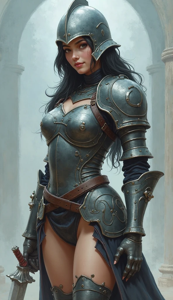 female Swordsman in swordsman armor